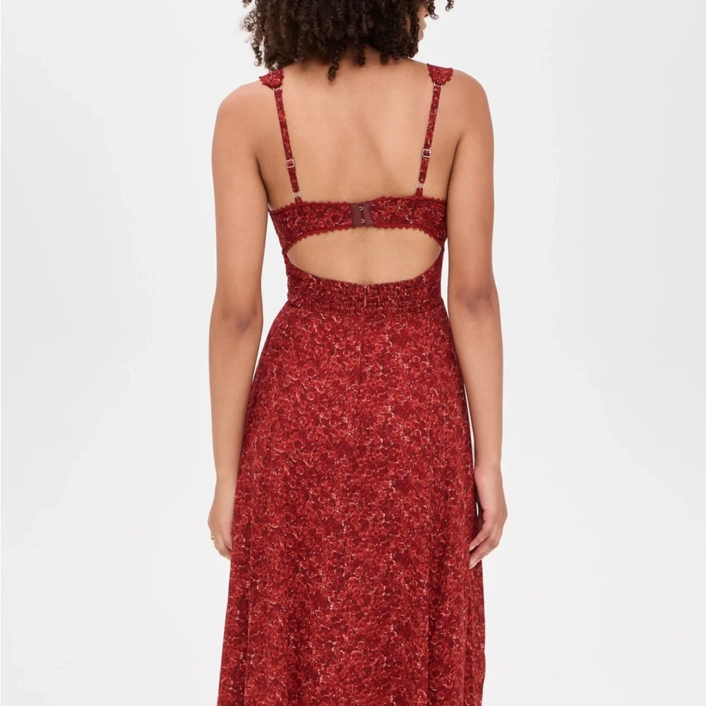 Lela Dress Reformation Red Floral Dress - Picture 2 of 5